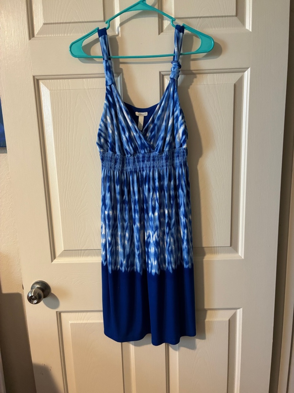 Soma Blue Tie-Dye V-Neck Sundress